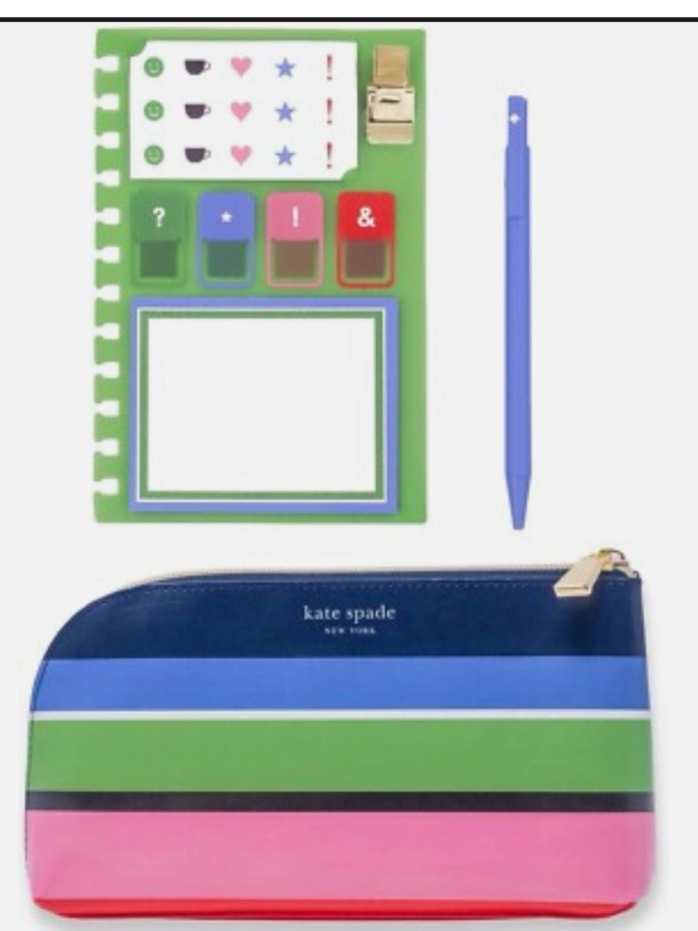 New Kate Spade Sunny Day Stripe Pencil Pouch